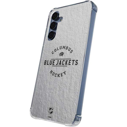 NHL Columbus Blue Jackets Black Text Galaxy A35 5G Clear Case